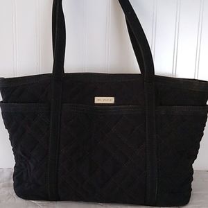 Black Quilted Vera Bradley Pockets Tote Bag